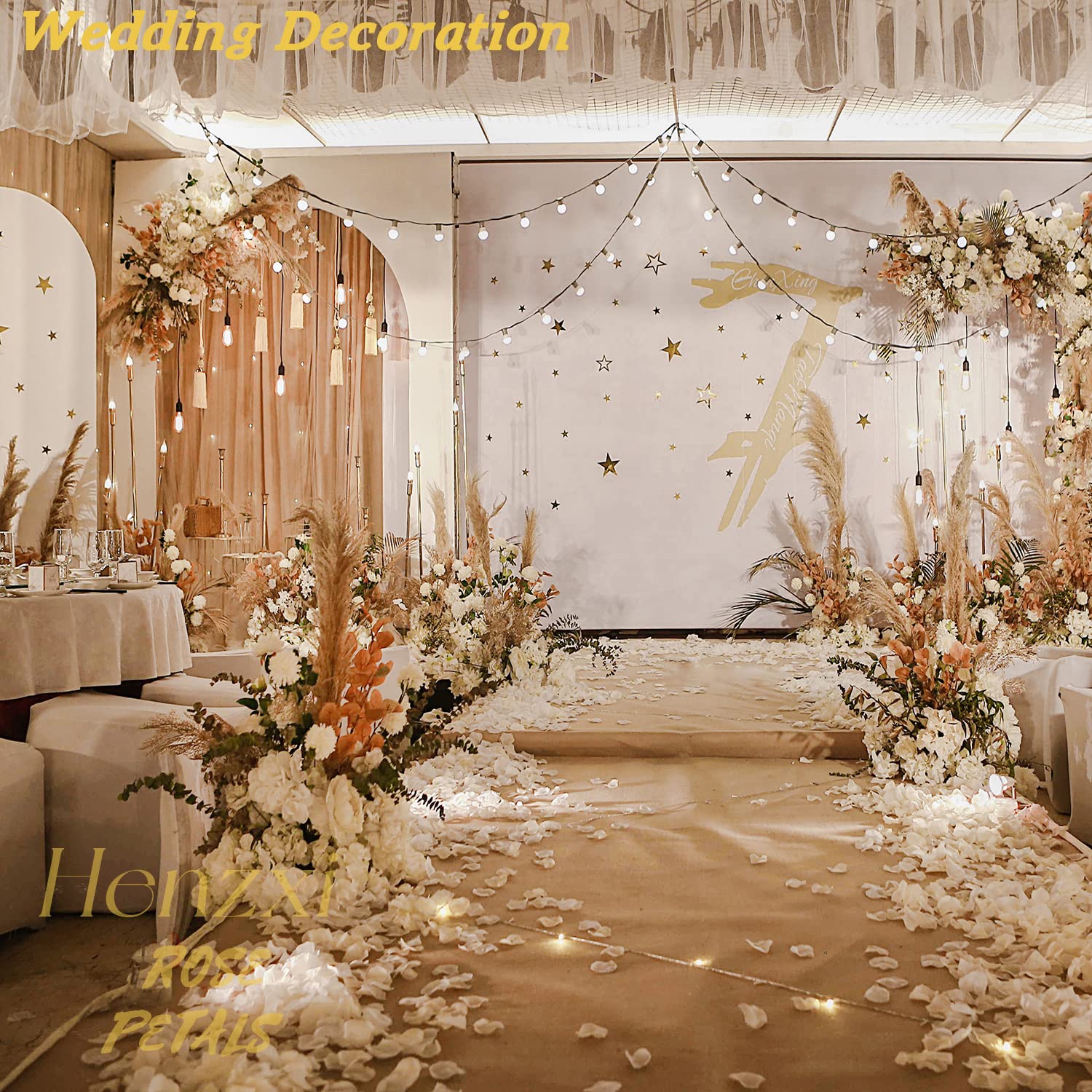 1000 Pcs Rose Petals, Artificial Flower Petals, For Romantic Night, Wedding, Event, Party, Valentine Decor (1000 Pcs, Ivory)