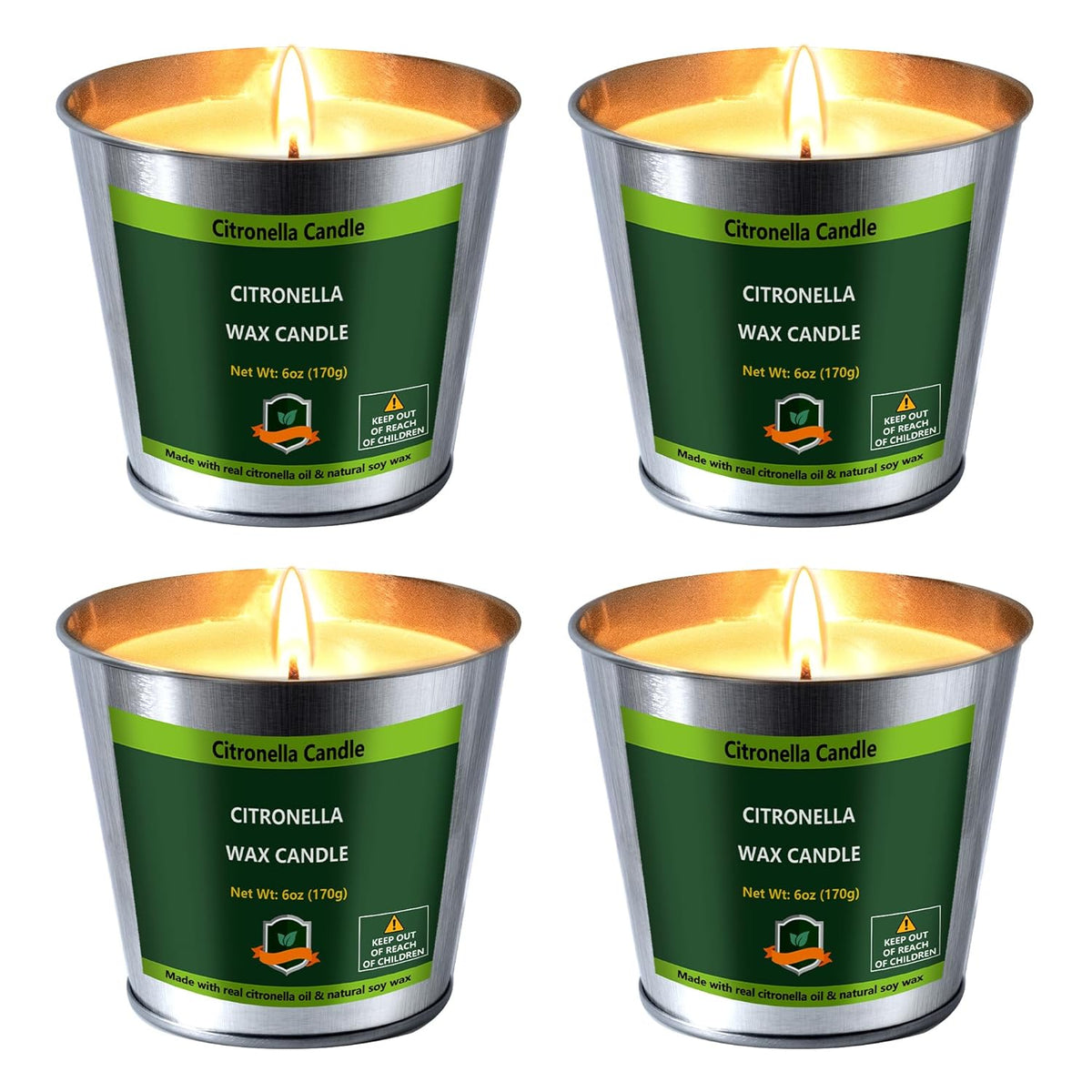 Citronella Candles Outdoor Indoor 6 Oz 4 Pack 128 Hours Citronella Candle Set For Outside Party Patio Bbq Deck Garden Yard Camping