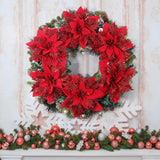 Christmas Glitter Poinsettia Flowers Artificial Flowers For Christmas Tree Decorations Red Wreath Florals With Stems And Clips 12 Pieces