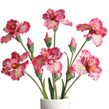 6Pcs Iris Artificial Flowers Fake Flowers For Wedding Bridal Home Arrangements Office Table Centerpieces Decor (Pink)