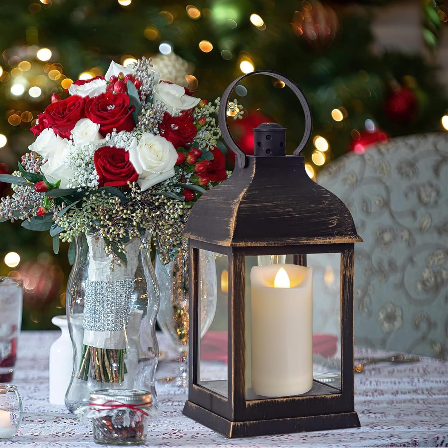 2"X4" Outdoor Led Battery Operated Candles With Timer/Remote 4 Pack Plastic Flickering Waterproof Flameless Candles Wedding Party Halloween Christmas Birthday Decoration Realistic Slim Pillar Candles