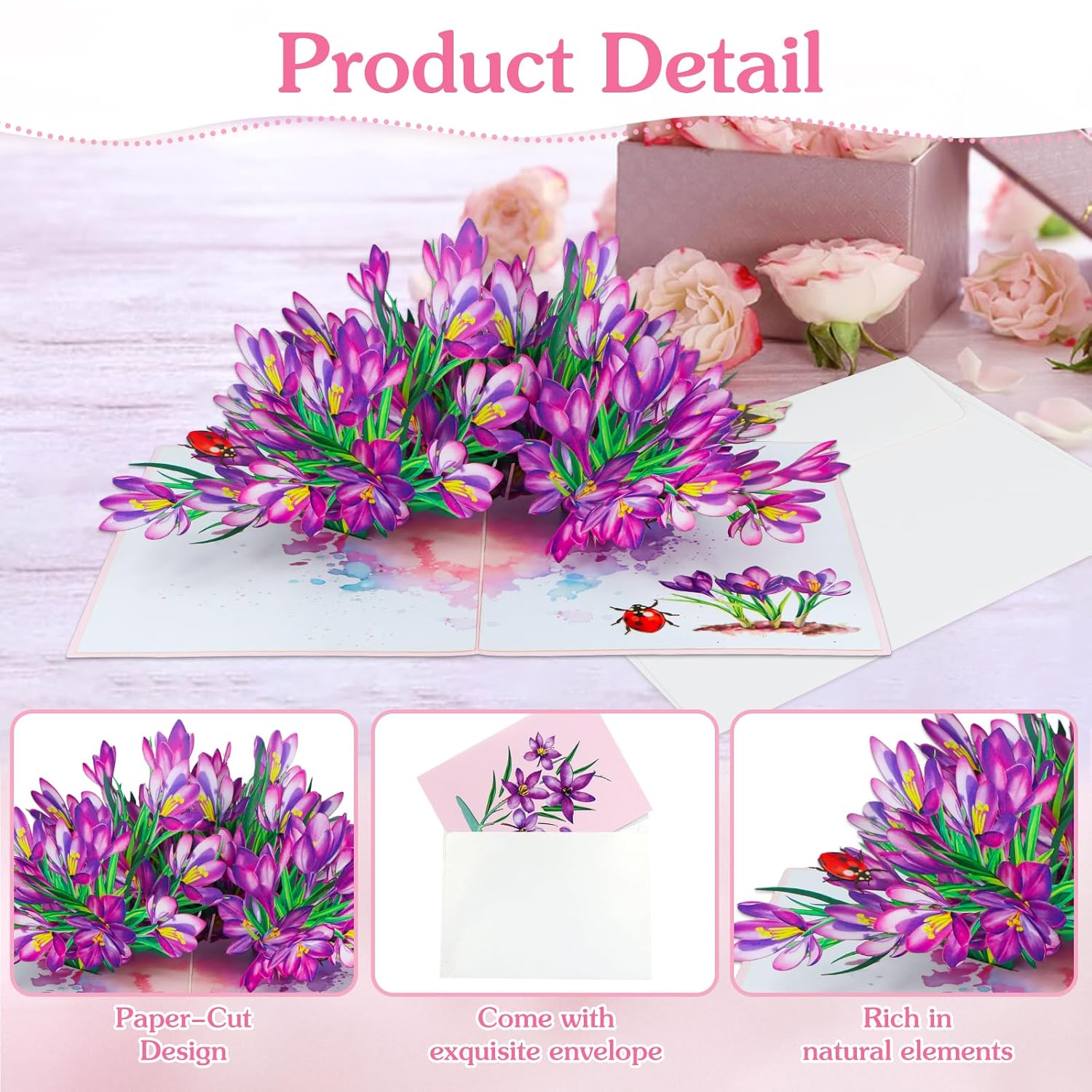 Pop Up Birthday Card - 3D Cymbidium Orchid Greeting Card For Mom Wife Grandmother, Flower Pop Up Card For Mothers Day Birthday Thank You Get Well Or Any Occasions
