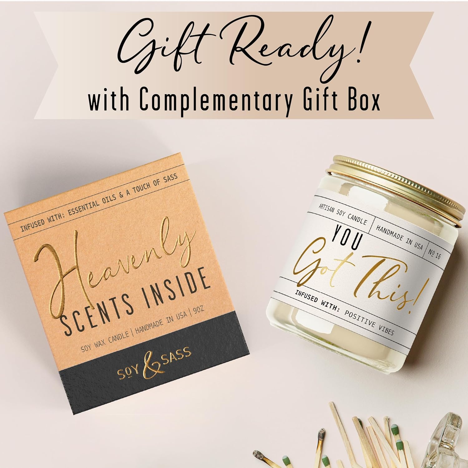You Got This Gift For Women - 'You Got This' Soy Candle, W/Vanilla, Coconut & Citrus I Positive Vibes Candles For Women I Motivational Desk Decor I Inspirational Decor I 9Oz Jar, 50Hr Burn, Usa Made