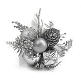 Artificial Plants 8" Christmas Tree Picks Silver Floral Spray Decorations 3 Pcs