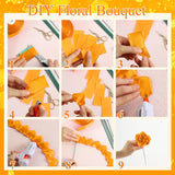 75Pcs Valentines Day Flower Flower Wrapping Paper Bouquet Kit For Gifts 2026 Diy Fake Roses Flowers Bouquet Ribbon Artificial Rose Floral Paper With 3D Crown Butterfly Decor For Craft(Black 1)