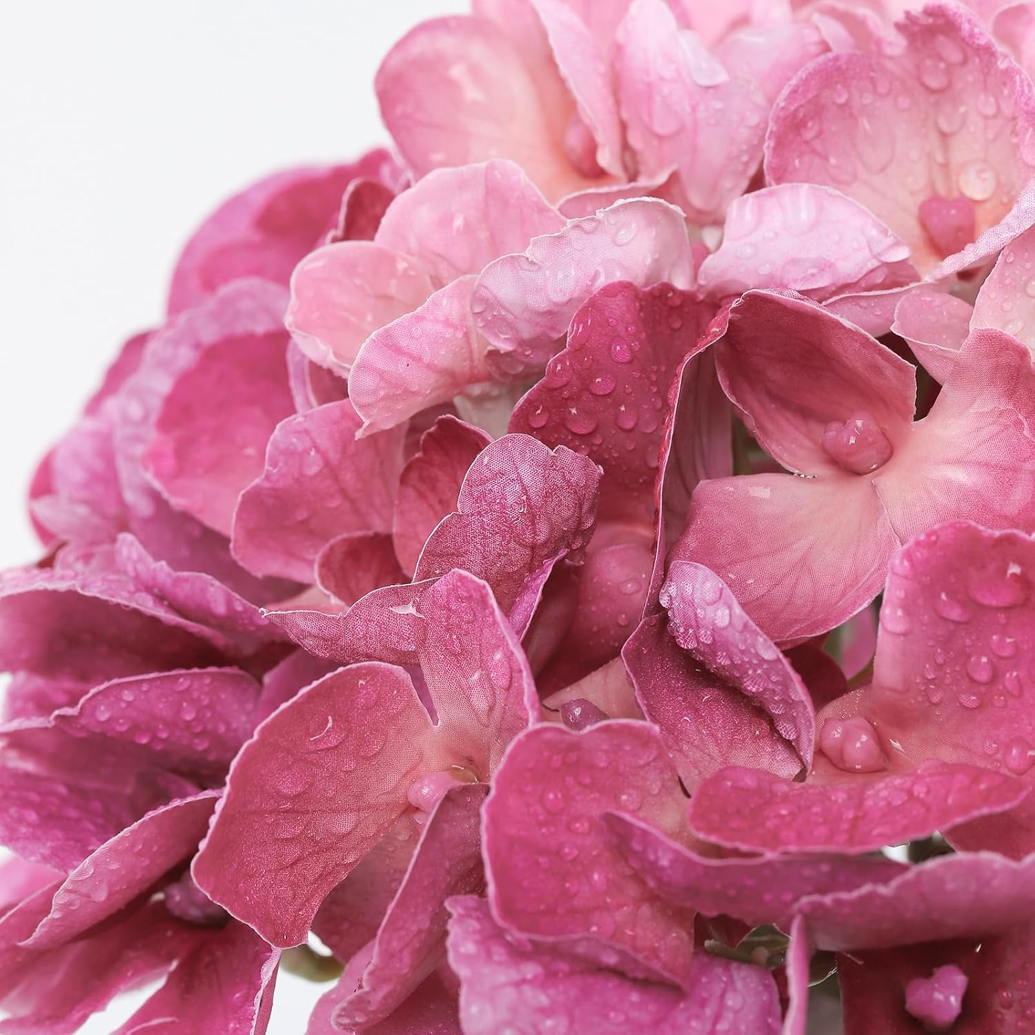 3Pcs Large Hydrangea Artificial Flowers 24.8" Real Touch Faux Hydrangea Uv&Waterproof Latex Fake Flowers With Bendable Stems &Leaves For Wedding Bouquet Centerpieces Home Party Decor(Magenta)