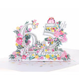 Happy 65Th Milestone Anniversary 3D Pop Up Greeting Card - Perfect Couple, Elegant Wedding, Marriage, Romantic, Being Together, Sapphire Congratulations, Lovebirds