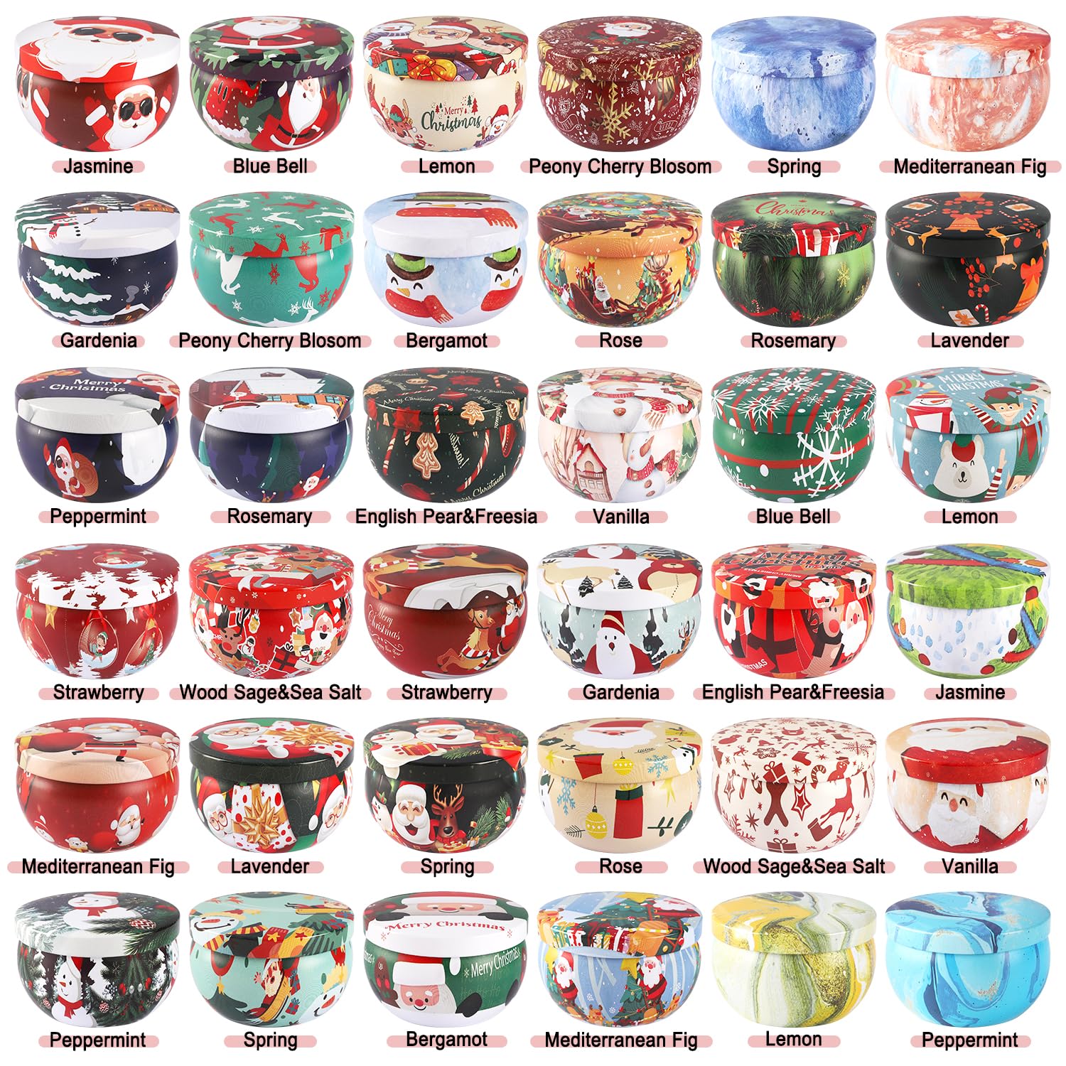 36 Pack Christmas Scented Candles,Candvent Calendar 2025,Gift Set 2.5Oz Strong Fragrance Jar Candles,For Home Scented Decoration Birthday Valentine'Sday