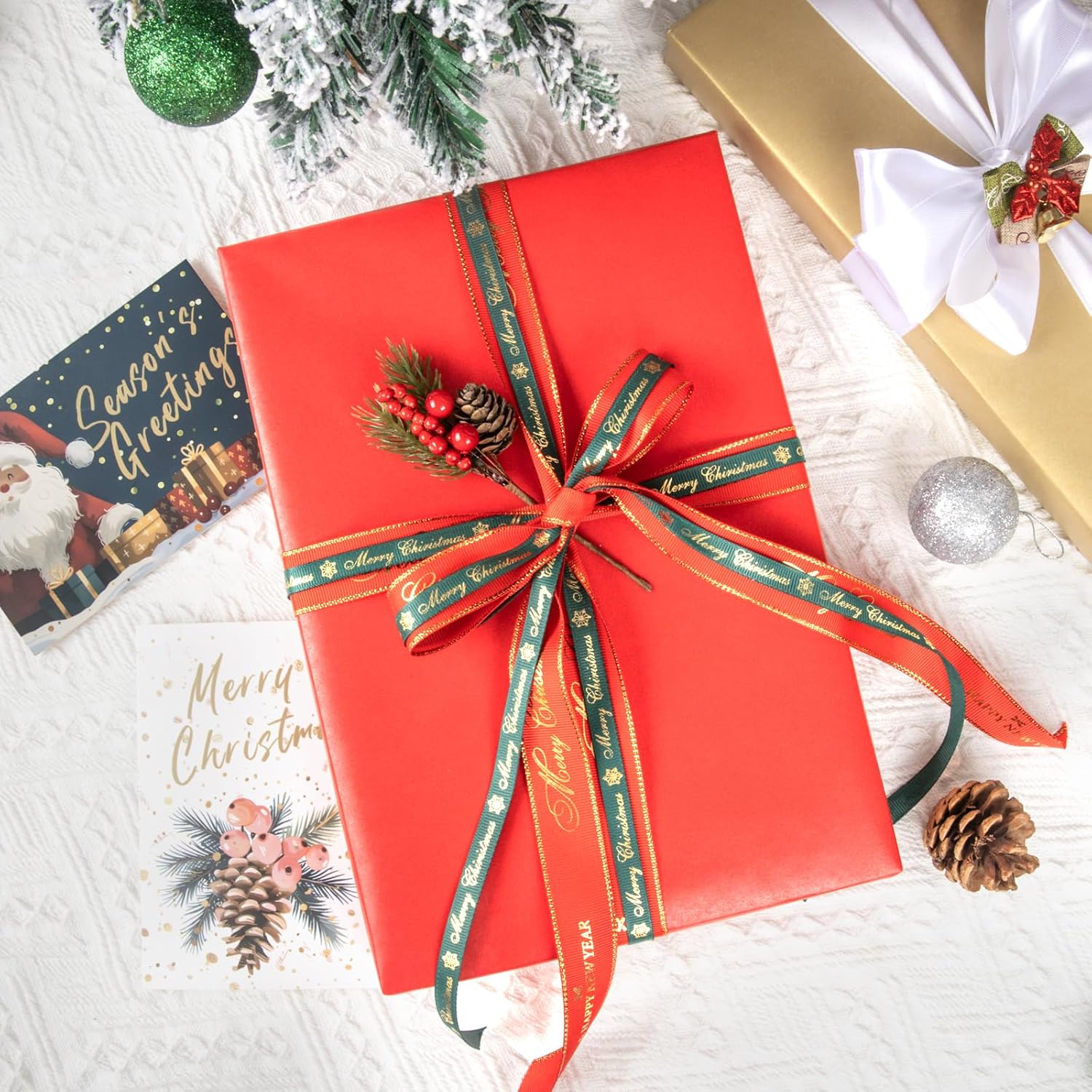 Red Matte Wrapping Paper,Solid Color Pearly-Lustre Paper,Gift Wrapping Paper,Perfect For Wedding,Valentine'S Day,Birthday, Christmas,Baby Shower,Diy Bouquet (17 Inches X 32.8 Feet)