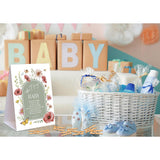 Boho Floral Themed Baby Shower Games, Dont Say Baby Game, Pack Of 1 Sign And 50 Mini Wooden Clothespins, Sage Green Butterfly Baby Shower Decorations, Gender Reveal Party Supplies