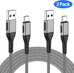 2Pack 10ft USB C Cable, Fast Charger for iPhone 15, Android, Laptop, Silver