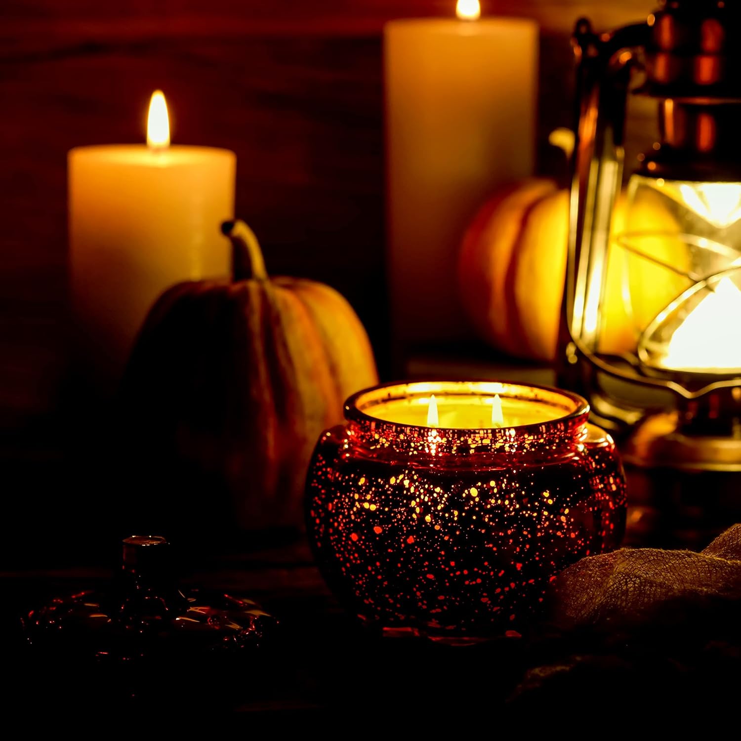 Scented Candles For Home Decoration - Aromatherapy Candles - Pumpkin Shaped -Vanilla Caramel | Thanksgiving Candle Gift Natural Soy Wax Candles