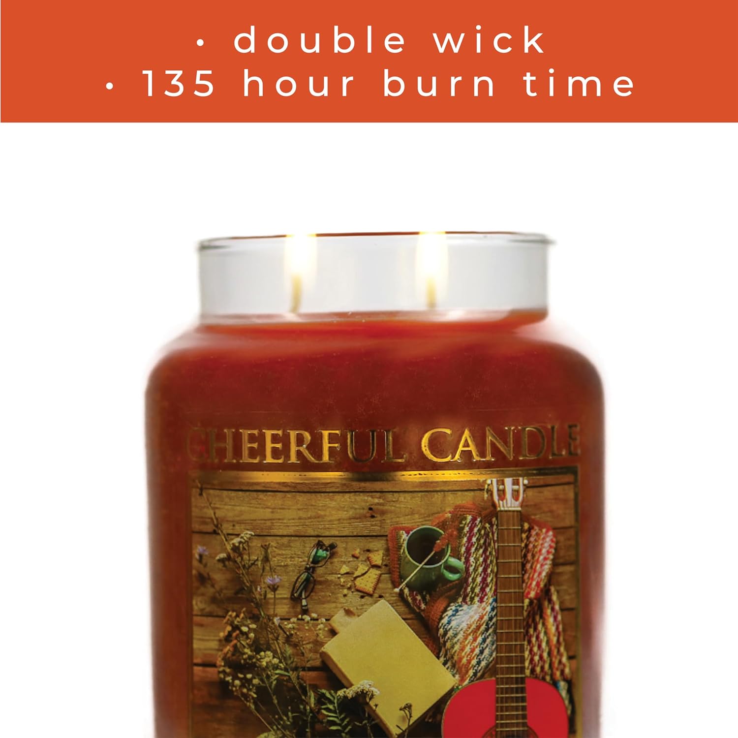 A Cheerful Giver - Evenings On The Porch Scented Glass Jar Candle (24 oz) with Lid & True to Life Fragrance Made in USA