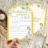 Floral Baby Predictions And Advice Cards - 30Pcs Duck Gender Reveal Games For Guests, 5 X 7 In Baby Shower Activities For Guests, Gender Neutral Decor Table Decorations For New Parents-Yellow