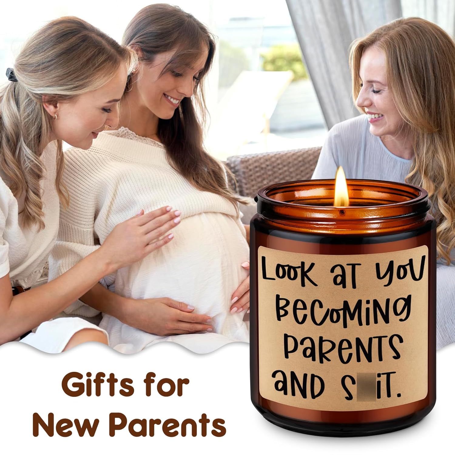 Candle, New Parents Gifts For Couples, First Time Dad, Mom To Be, Gender Reveal Ideas For Parents To Be - Pregnancy Congratulations, 1St Baby, Expecting Mommy, Valentines New Mom And Dad Gifts