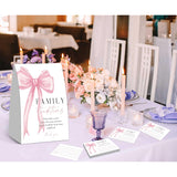Family Tradition Cards For Baby Shower Games, Pink Bow Theme Baby Shower Game, 1 Standing Sign And 50 Advice Cards, Gender Reveal Party Supplies, Newborn Announcement Party Decorations
