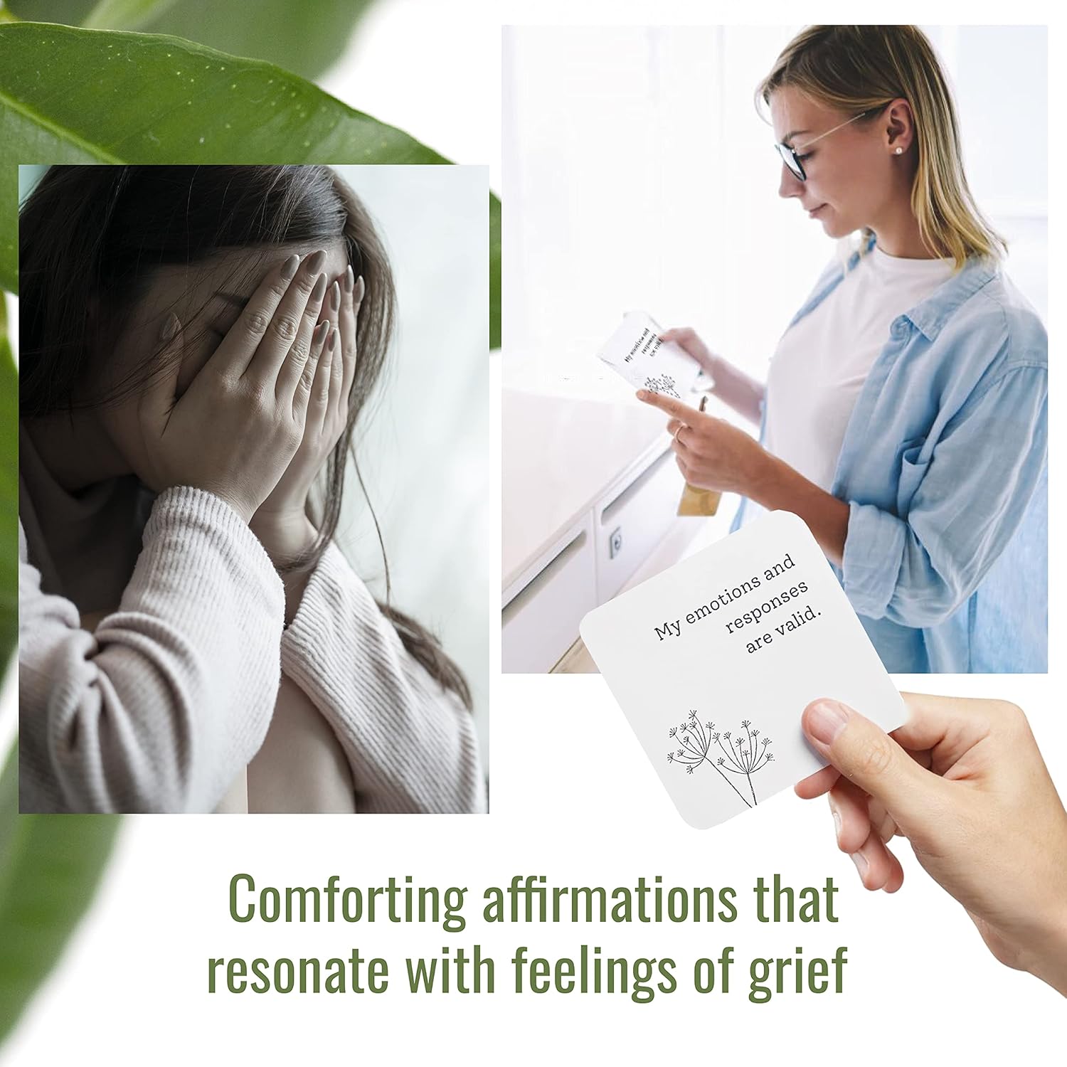 Healing Grief Affirmation Cards - Grief Gifts For Loss Of Grandmother, Comfort Cards For Bereavement Gifts, Sympathy Card For Loss Of Dad Mom, Memorial Sympathy Gift For Loss Of Loved One