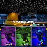 6W Mini Size Twinkle 575Pcs Of (0.03+0.04+0.06In)*13.1Ft Starlight Headliner Kit, Star Lights For Car With Bluetooth App/Remote Control/Music Effect, Rgbw Fiber Optic Lights For Home Ceiling