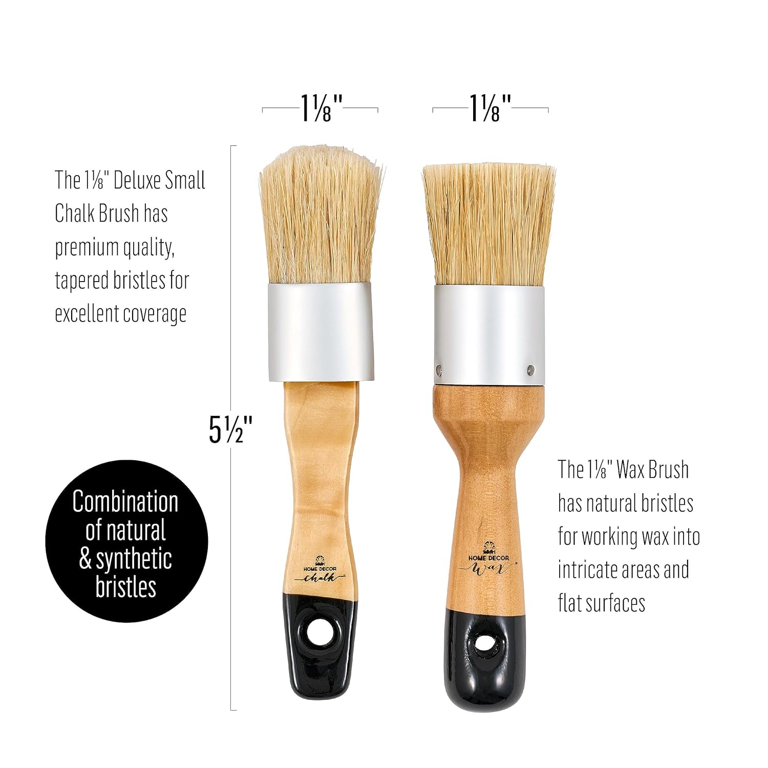 FolkArt Home Décor Chalk 8 fl oz White & Tan Kit, Includes 2 Ultra Matte Acrylic Craft Paints and 2 Piece Combo Brush Set, 96417