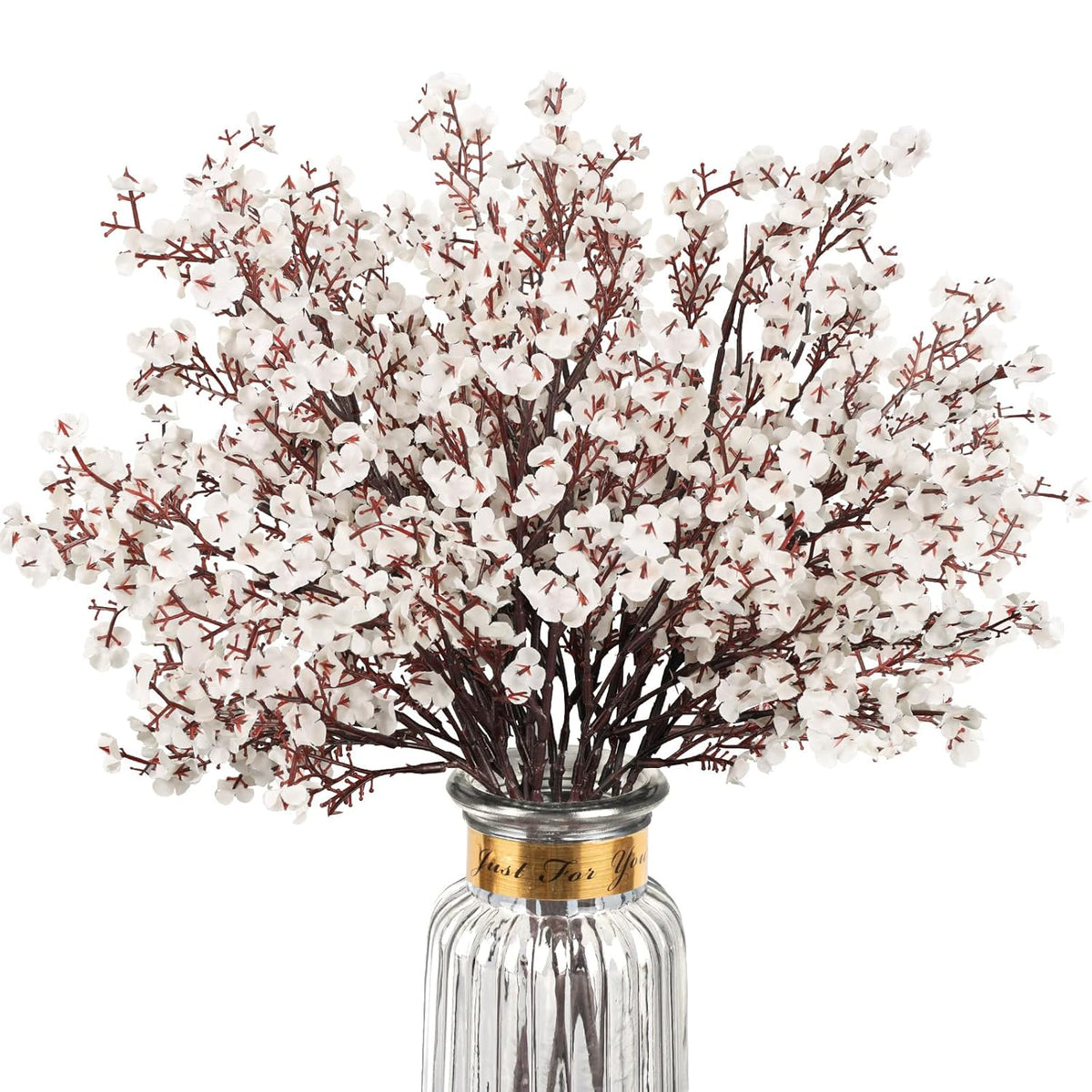 Babys Breath Artificial Flowers, 8 Bundles White Real Touch Fake Flowers Silk Flowers Bulk For Vase Home Office Wedding Spring Indoor Outdoor Centerpiece Table Party Decorations