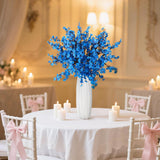 12Pcs Blue Babys Breath Artificial Flower Fake Silk Plum Blossom Flowers Stems Floral Arrangement Bulk For Home Indoor Table Vase Wedding 4Th Of July Independence Day Decoration