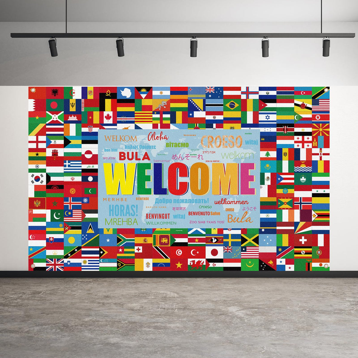World Flag Banner International World Flags Banner Country Flags Banner Backdrop Decoration with Brass Grommets Party Supplies Sports Events Bar Sports Clubs Birthday Party Classroom Decoration, Red