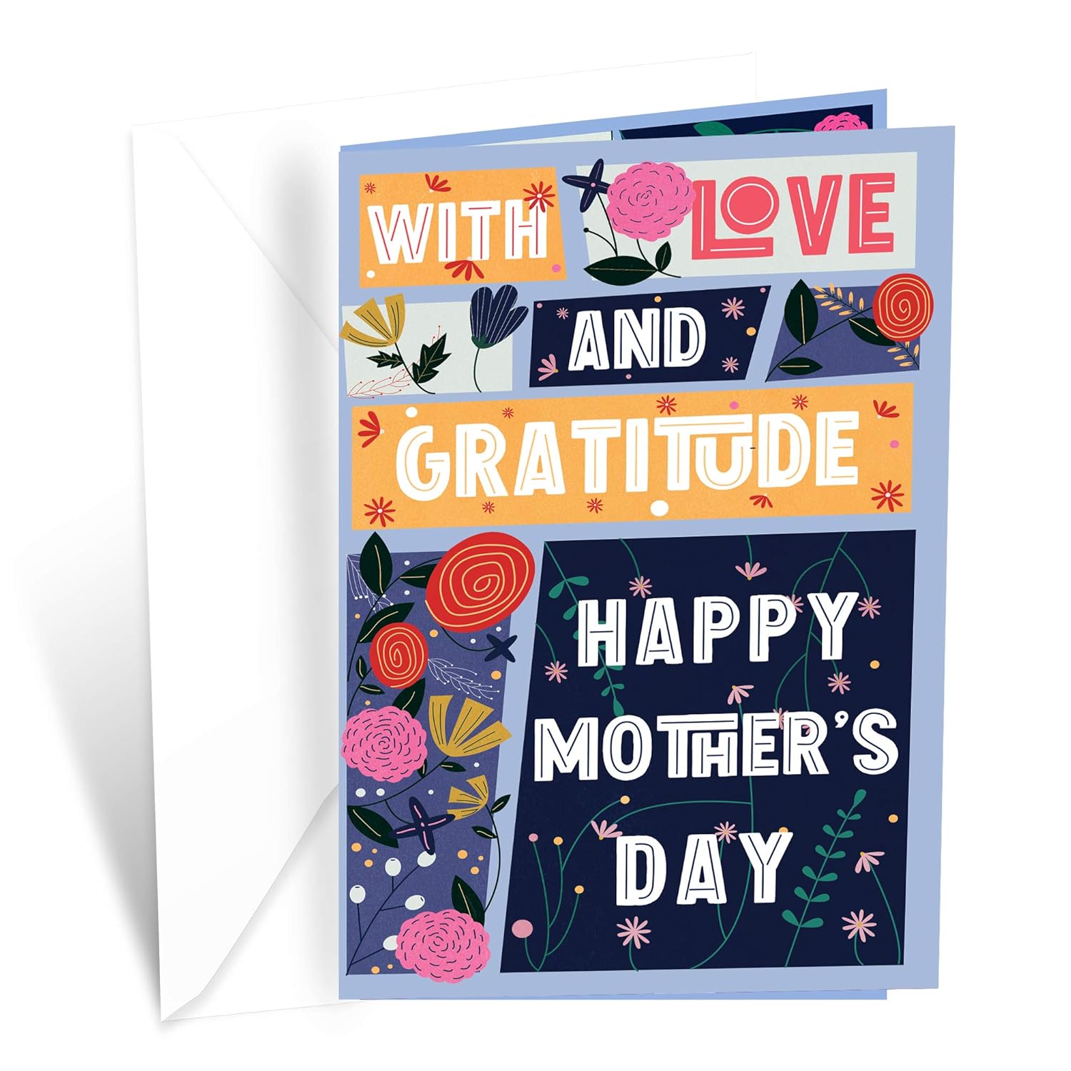 Mother'S Day Card Love And Gratitude, Made In America, Eco-Friendly, Thick Card Stock With Premium Envelope 5In X 7.75In, Packaged In Protective Mailer