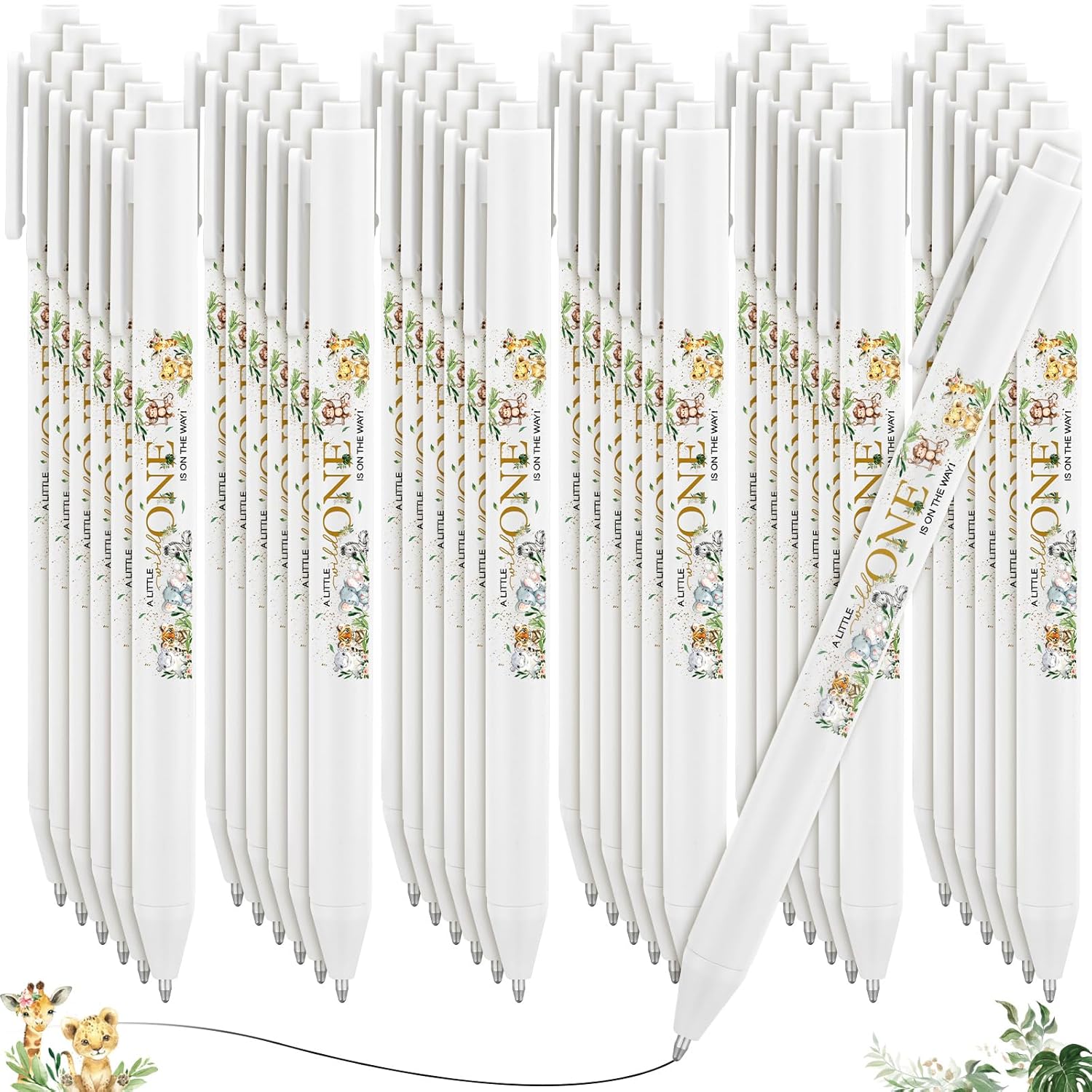 36 Pcs Safari Animals Baby Shower Pens Gifts Bulk Party Favors For Guests Games Neutral Gender Reveal Favors Baby Shower Prizes Souvenirs Gift Bags Stuffer Supplies