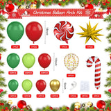 Christmas Balloon Garland Kit, Red Green Christmas Balloon Arch Kit With Metallic Gold Balloons Star Candy Cane Christmas Foil Balloon For Christmas Party Decorations New Year Party Supplies