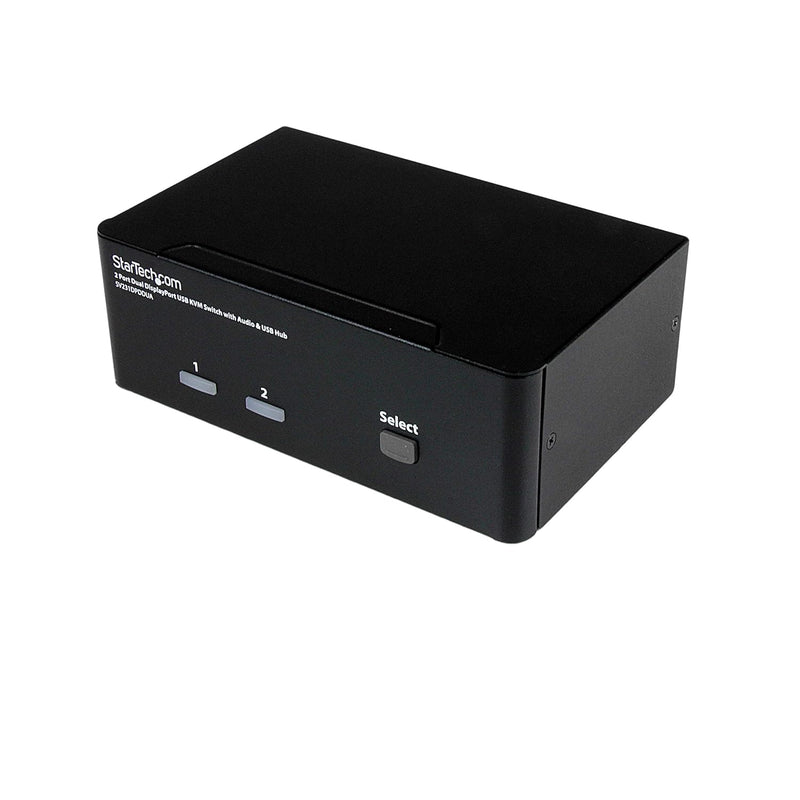 StarTech.com Dual Monitor DisplayPort KVM Switch - 2 Port - USB 2.0 Hub - Audi