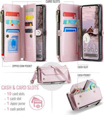 Pixel 9 Pro XL Wallet Case, RFID Blocking, Stand, Straps, Magnetic Closure - Pink