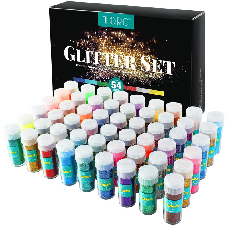 Extra Fine Glitter Set, 54 Colors 19 Oz, Holographic Glitter For Crafts Tumble