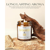 Sandalwood Oud Candle - Sandalwood Candle, Scented Candles, Soy Candles For Home Scented, 9Oz