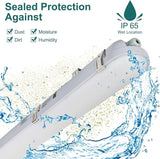 4 Pack 4FT LED Vapor Tight Lights 40W 32W 24W Adjustable 4800LM 5000K Dimmable Fixtures