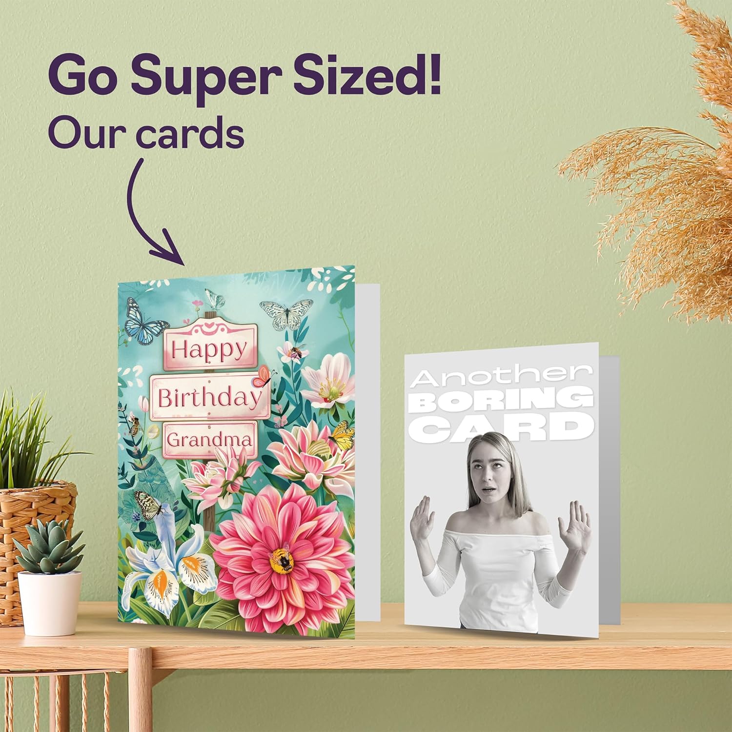 Grandma Birthday Card - Nature Floral Garden - Beautiful Happy Birthday Card For Grandma From Granddaughter Grandson, A5 Female Floral Bday Greeting Cards