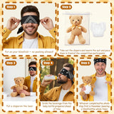 8 Set Baby Shower Games Kit, Bottle Chug Game & Brown Bear Blindfolded Diaper Changing Game With Eye Masks, Bottles & Diapers, Fun Baby Shower Party Games Guest Gifts