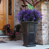 Artificial Greenery Lavender Fake Shrubs Flowers 8 Bundles Uv Resistant Hanging Planter Flora Fence Indoor Outside Decor Wedding Table Flowers Arrangement Bouquet Filler (Purple)