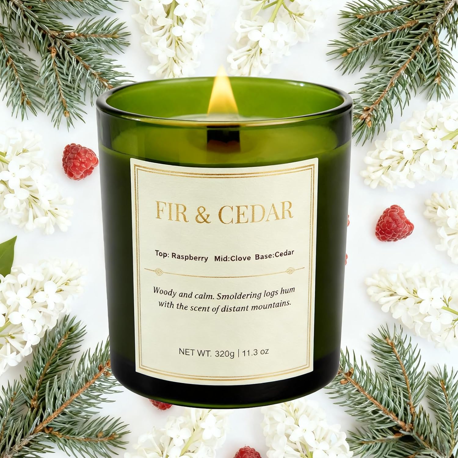 2 Pack Wood Wick Scented Candle Gift Set –Balsam Fir & Cedarwood Natural Soy Wax Candles With Individual Gift Boxes,Long Lasting 22.6 Oz Aromatherapy Candles For Home Decor,Holiday Gifts