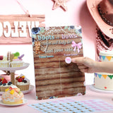 Boots Or Bows Gender Reveal Game Board With Stand, 60 Pink Bow & Brown Boot Stickers, Cast Your Vote Baby Shower Party Supplies, Boy Or Girl Guessing Game Decorations For Gender Reveal Party
