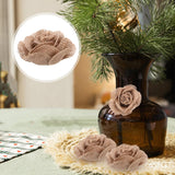 4Pcs Linen Artificial Flowers Decoration For Wedding Party Diy Craft Reusable Fabric Flowers Ornament For Home And Festival Decor
