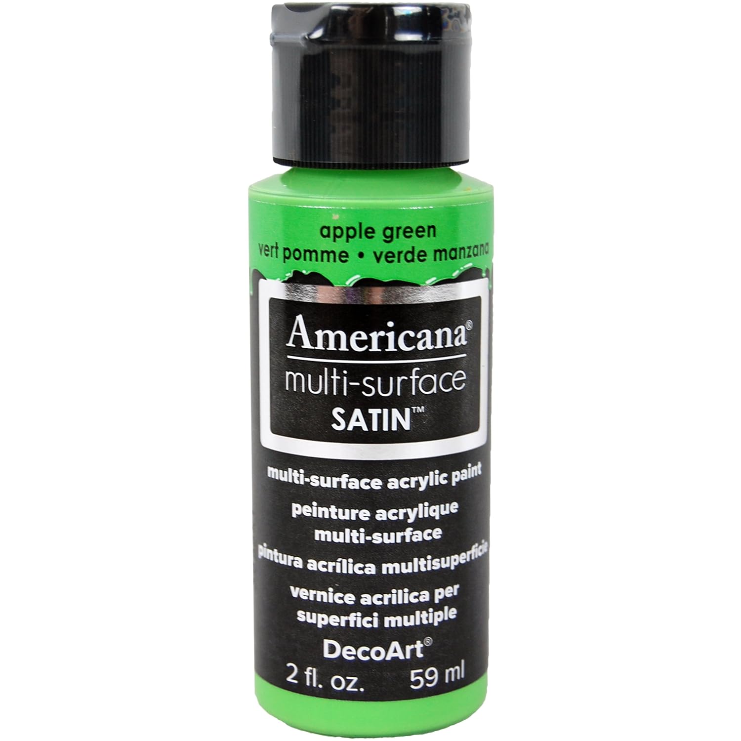 DecoArt Americana Multi-Surface Satin Acrylic Paint, 2-Ounce, Apple Green