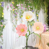 Large Giant Flowers Wedding: Paper Artificial Flowers Decoration 5.58Ft Standing Huge Handcrafted Roselle Garden Hotel Office Photography Props Art Gallery Shop Window Display(White|Champagne|Pink)