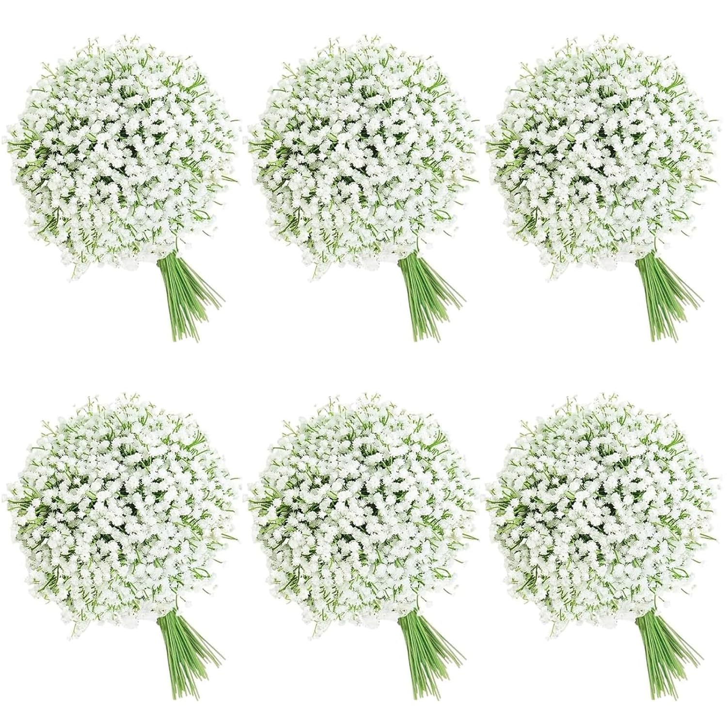 120 Pcs Babys Breath Artificial Flowers, White Babys Breath Flowers Artificial Bulk Real Touch Flowers For Wedding Party Home Garden Decoration
