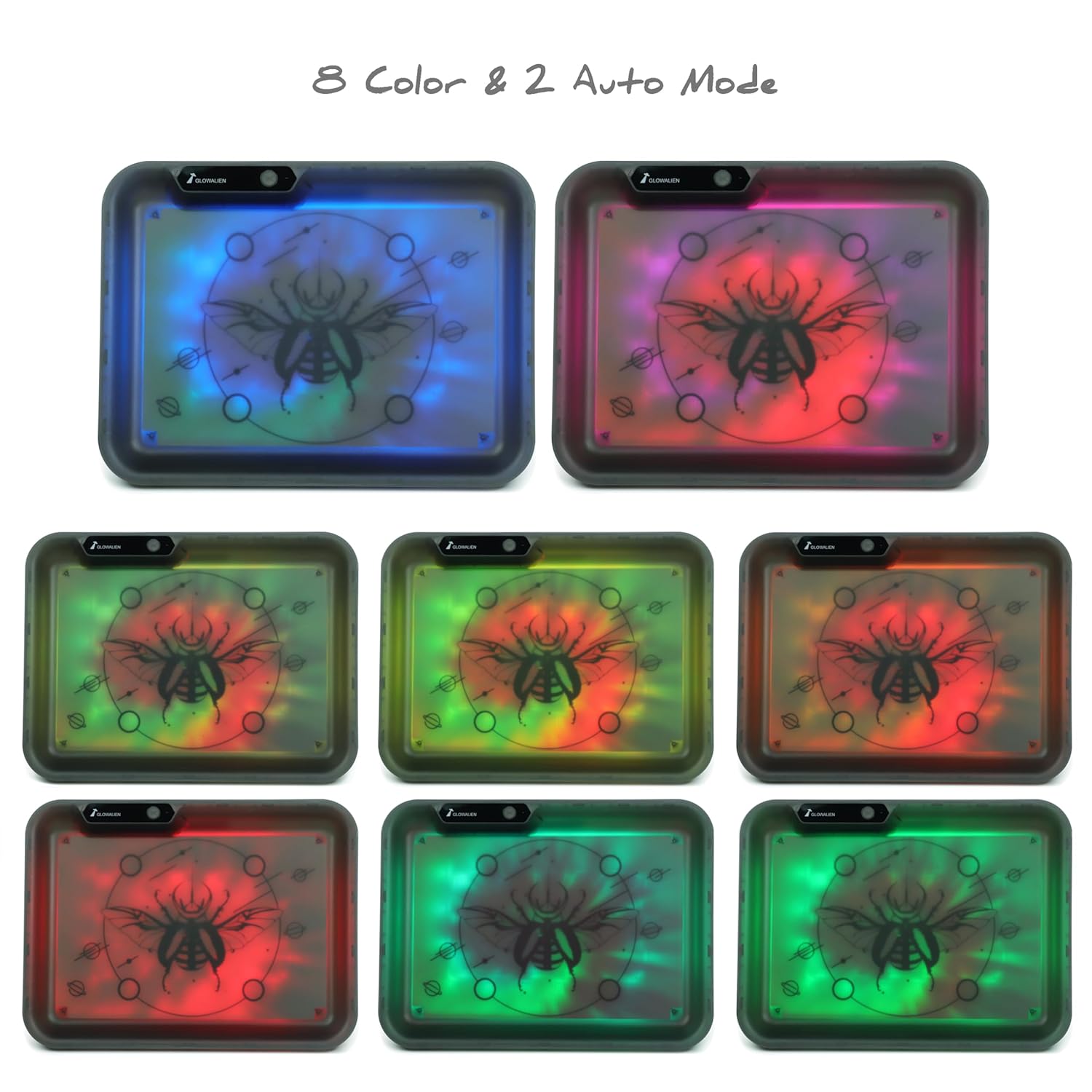 Led Tray Set, 10-Pack Kit Light Up Tray Accessories, Neon Lighting Tray Kit All In One For Men Women Dad Bro, Black, Beetle'S Universe