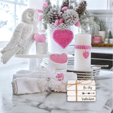 Valentine Wood Book Stack - Be My Valentine Book Bundle, Tiered Tray Decor,Valentine Decor, Farm Book Stack, Handmade Decor