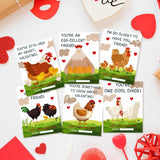30 Pcs Chickens Valentines Day Cards For Kids Chickens Valentine Exchange Cards With Envelopes Heart Stickers Classroom School Exchange Party Favors (Chickens