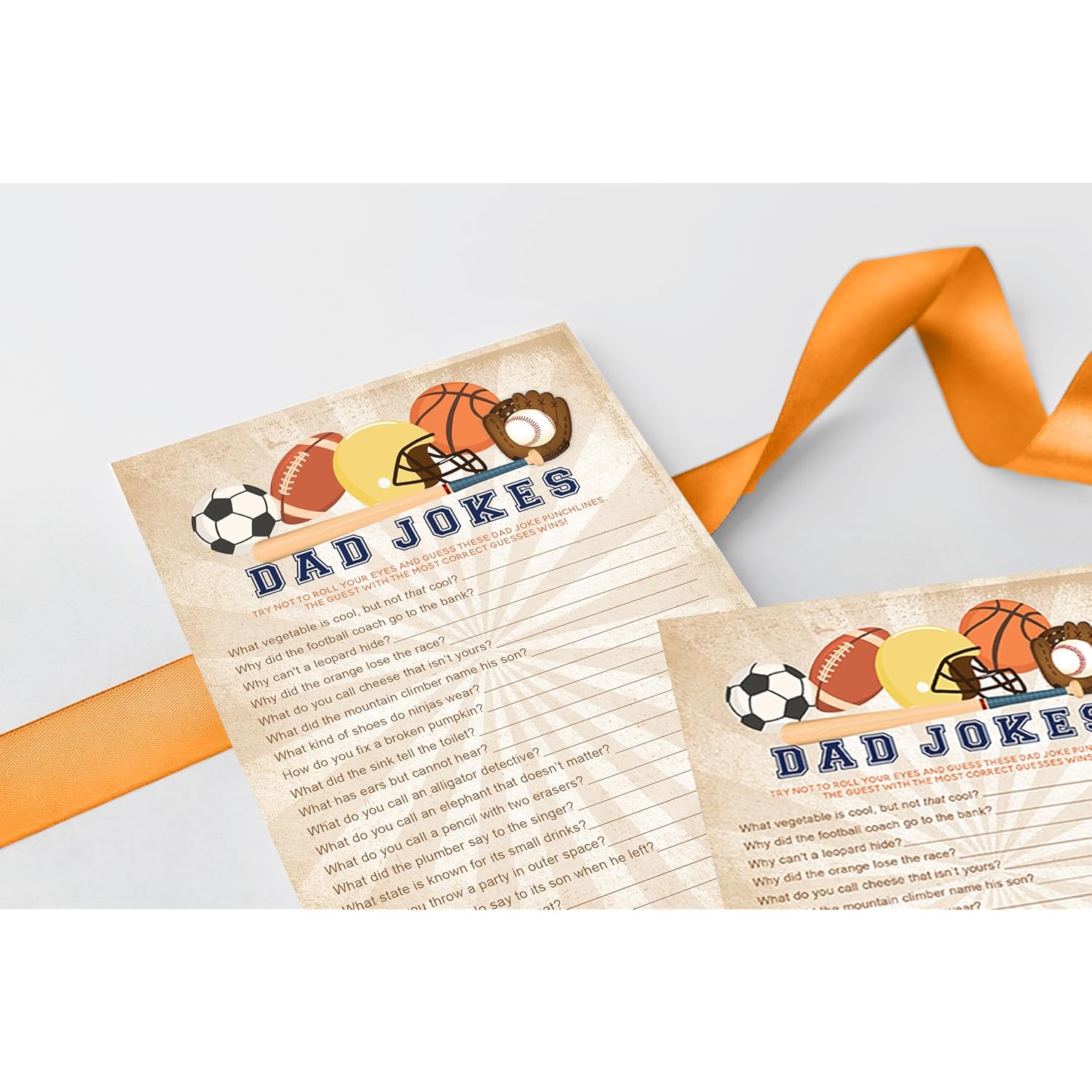 50 Pack All Star Sports Baby Shower Games, Fun Dad Joke Game, Great For Baby Shower, Baby Sprinkle, Or Any Party!