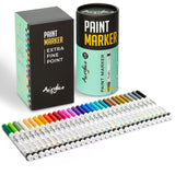 Acrylic Paint Markers Set Of 30 Paint Pens – Fine Tip For Rock, Fabric, Wood, Ceramic, Glass & Canvas – Permanent Art Supplies For Kids & Adults