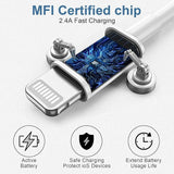 5 Pack 3FT MFi Certified USB A to Lightning Cable Fast Charging Cord White