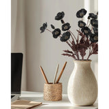 6 Pcs Silk Artificial Poppies, Realistic Fake Flowers With Buds For Table Centerpieces, Wedding Arrangements, Home And Office Decor(Black)